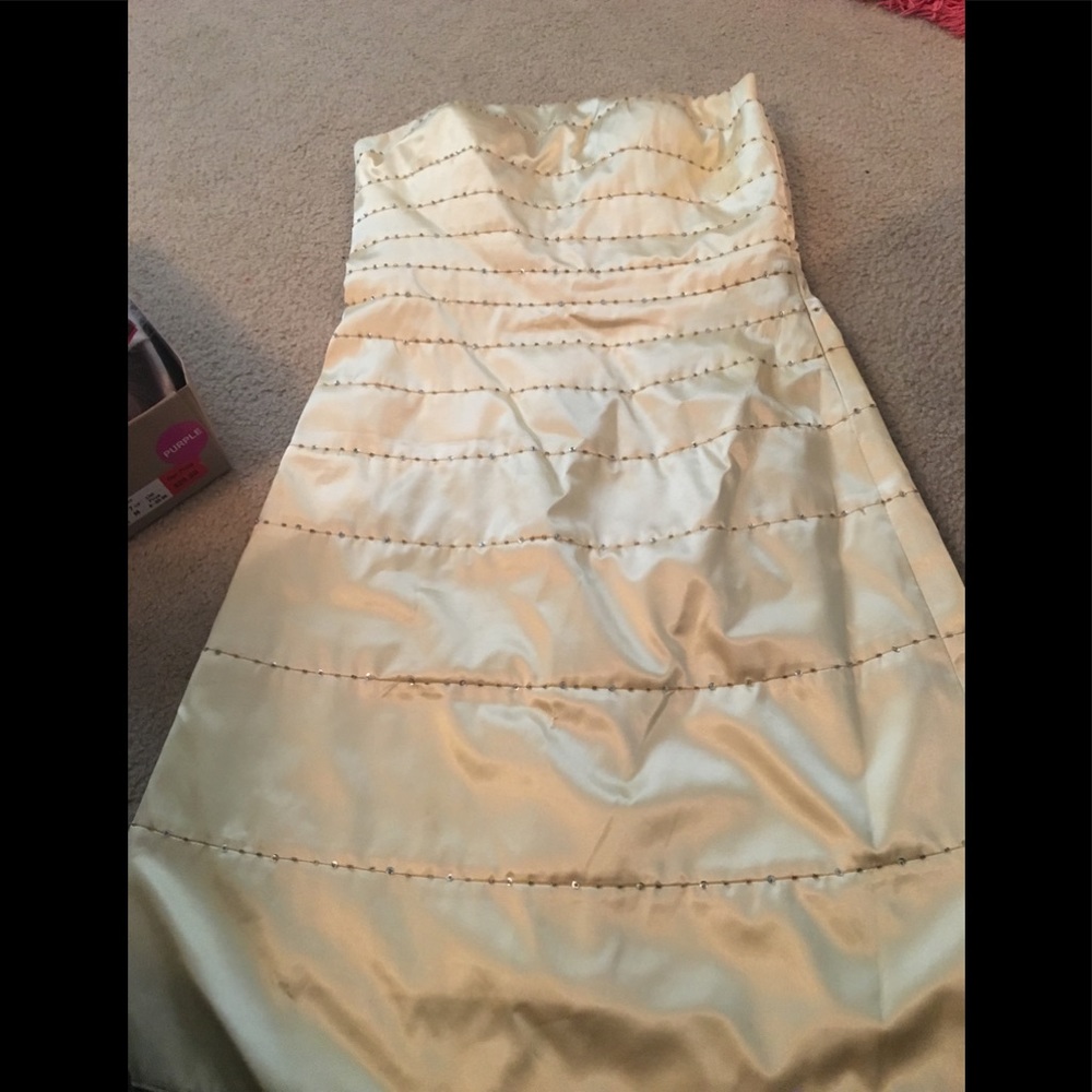 strapless evening dress